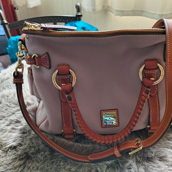 Dooney & Bourke Pebble Grain Satchel, Oyster - Picture 4 of 8